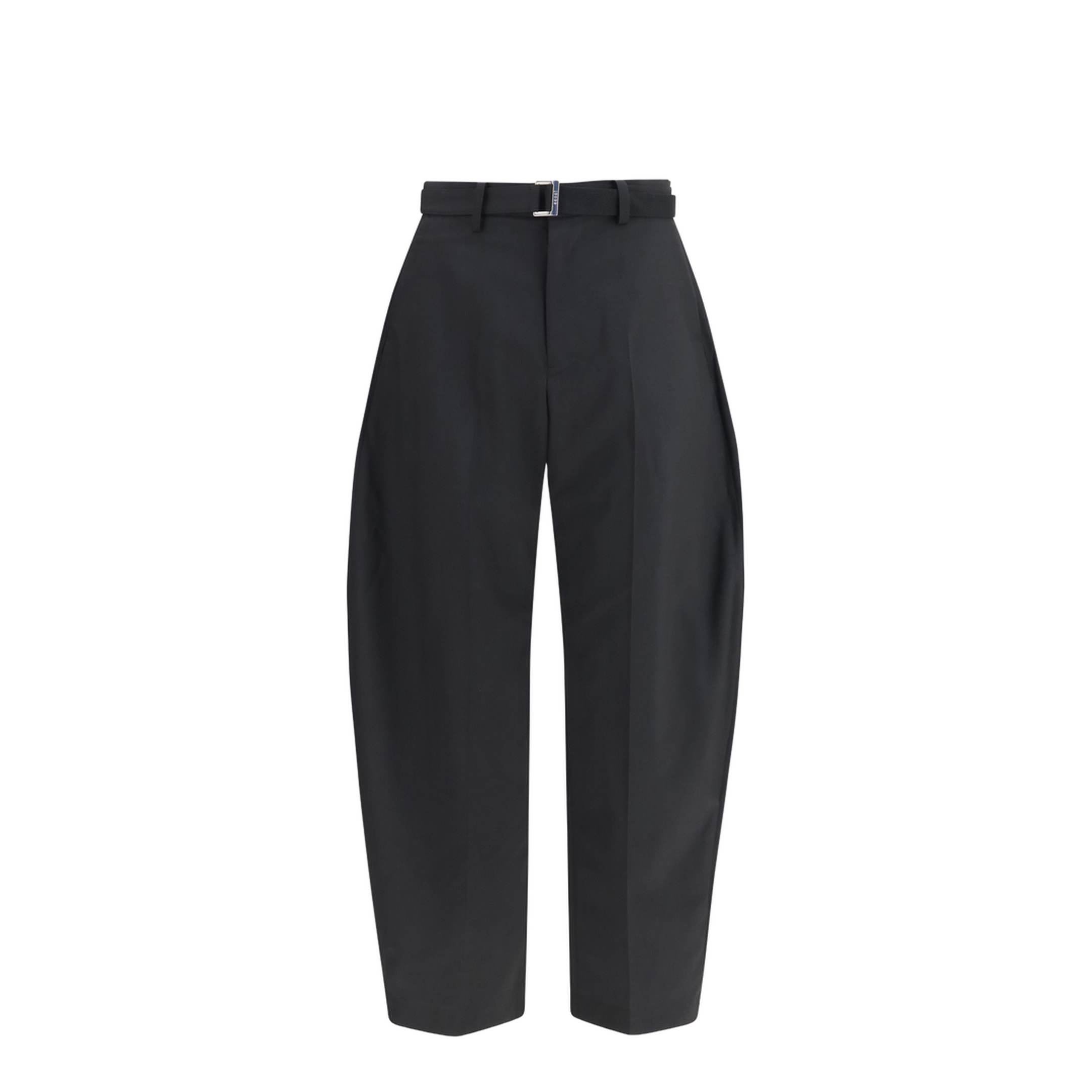 Wool Tailored Pants with Belt - Image 1