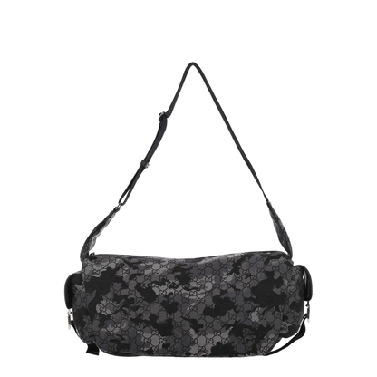 GG Canvas Large Canvas Crossbody Bag - Black and Grey Camouflage - Image 4