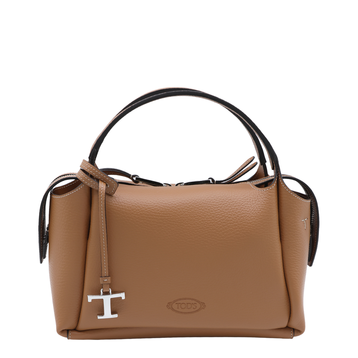 Leather Top Handle Bag - Brown - Image 2