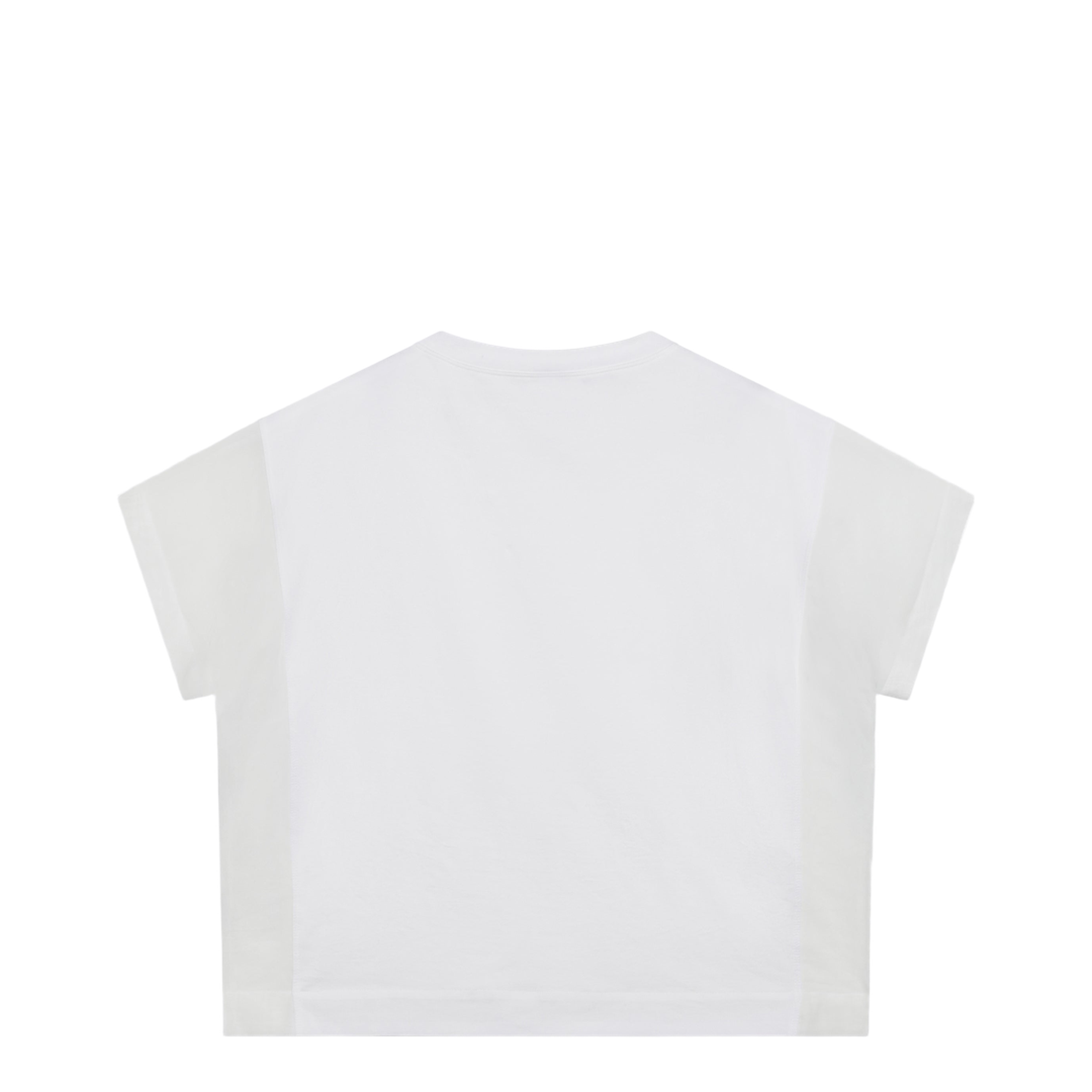 T-Shirt In Cotton Jersey And Organza In White - Image 2