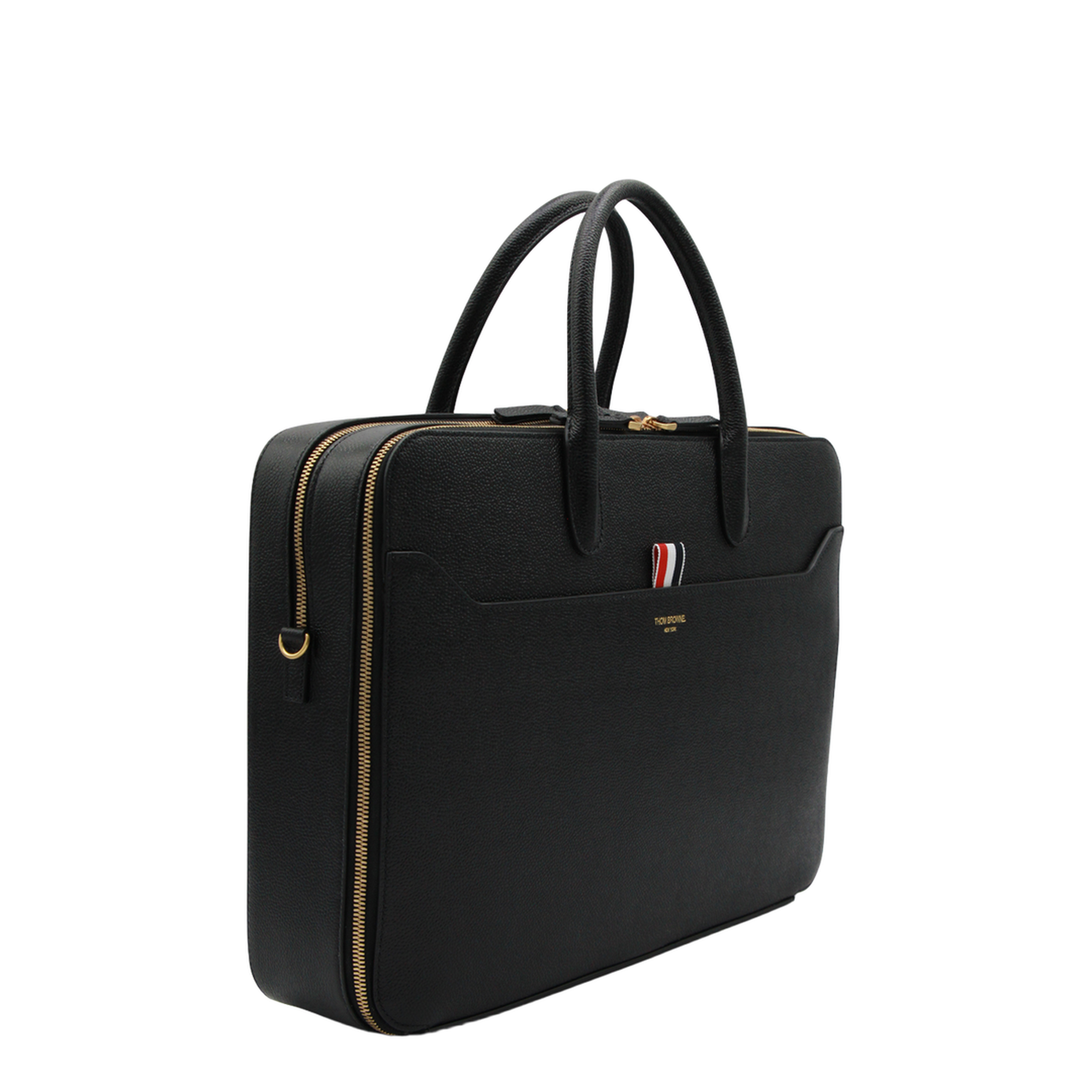 Black Double Brass Zipper Bag - Image 4