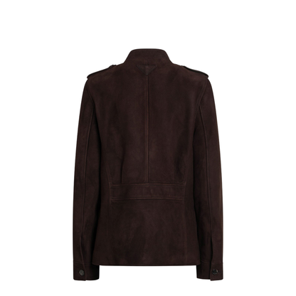Coffee-coloured Suede Jacket - Image 2