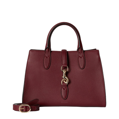 Softbit Medium Leather Top Handle Bag - Burgundy - Image 3