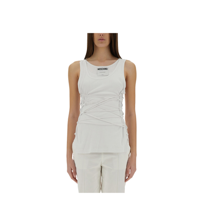 White Logo-Print Top - Image 1