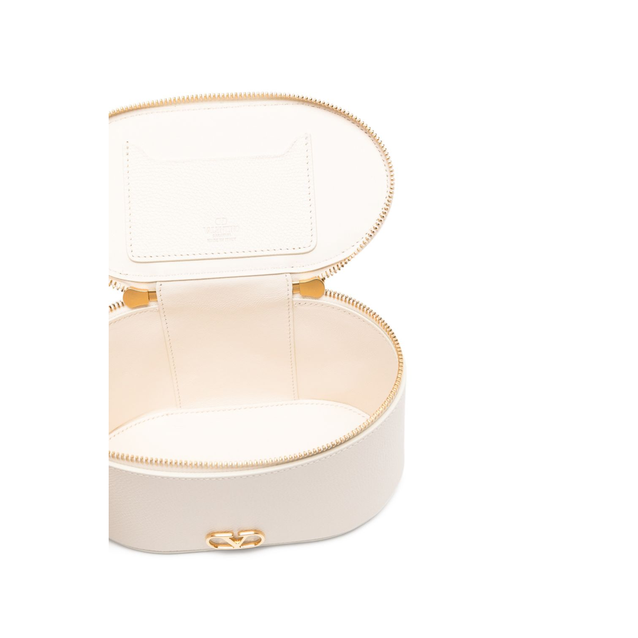 VLogo Signature Mini Grainy Calfskin Vanity Bag - Light Ivory - Image 4