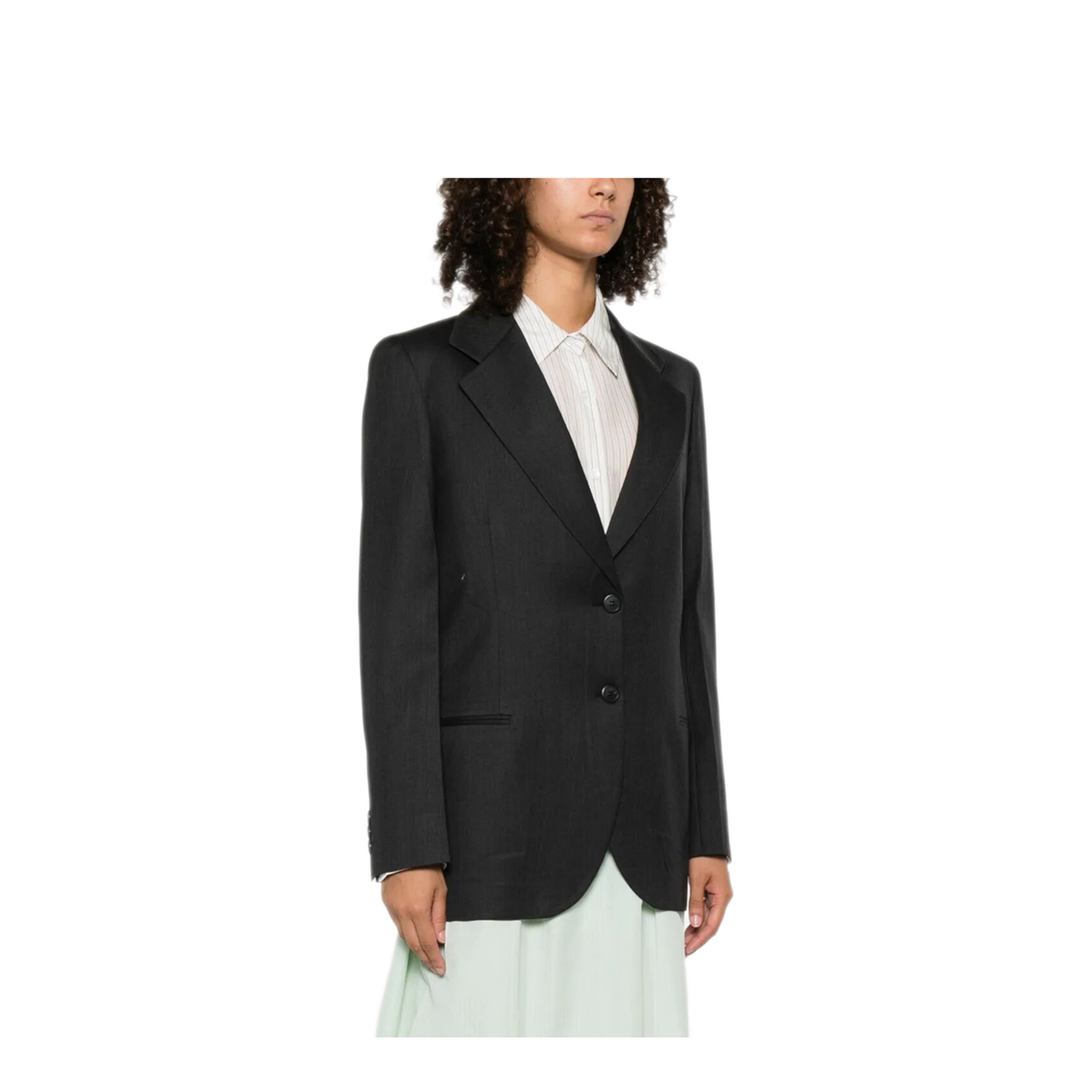 Notched-Lapels Wool Blazer - Image 2
