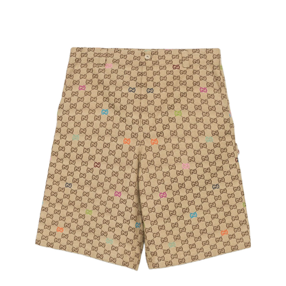Canvas Shorts in Camel and Dark Brown - Image 1