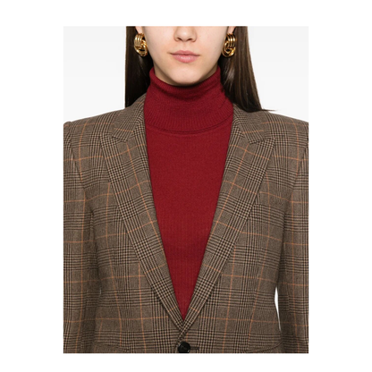 Checked Single-Breasted Blazer - Image 5