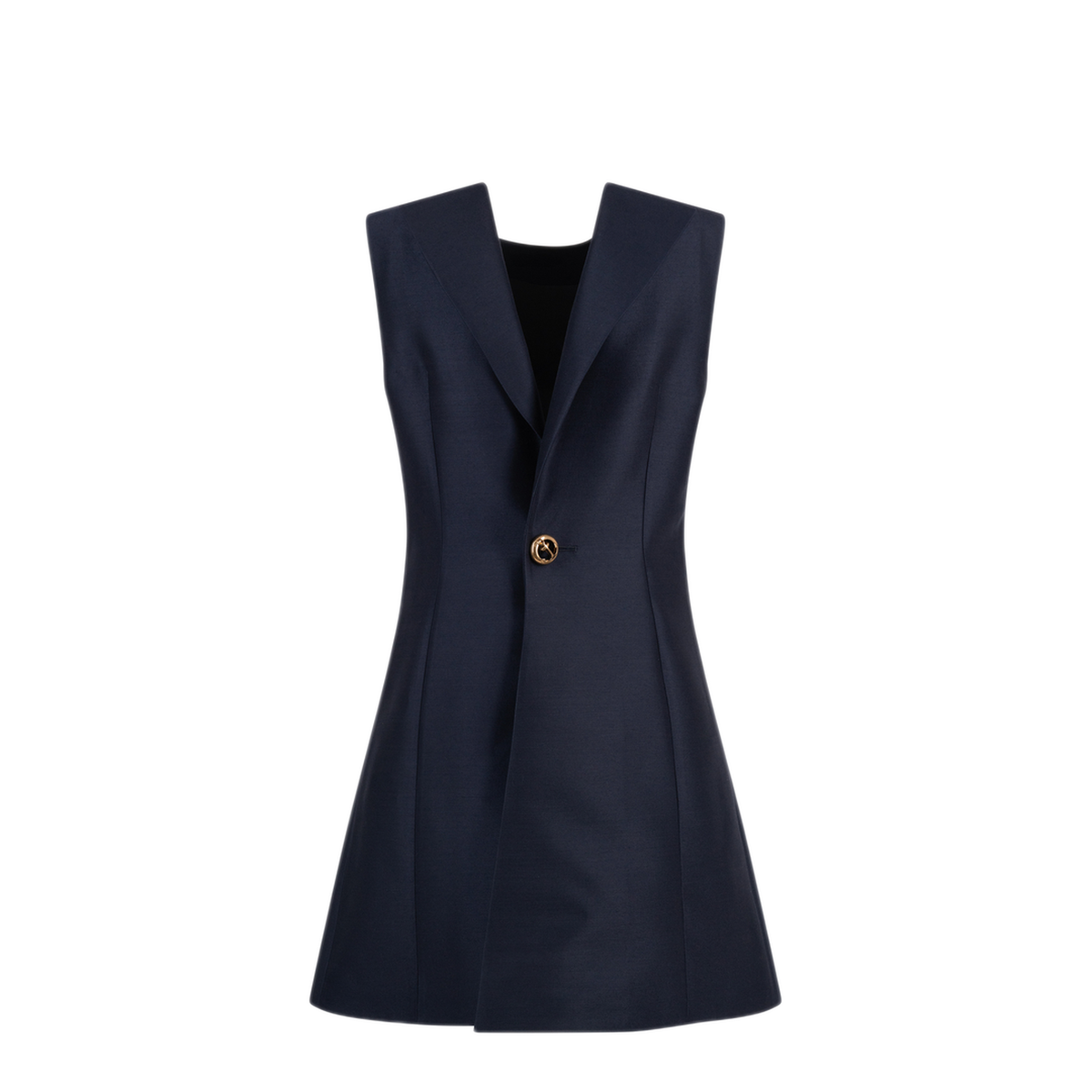 Wool Mini Dress With Button - Image 2
