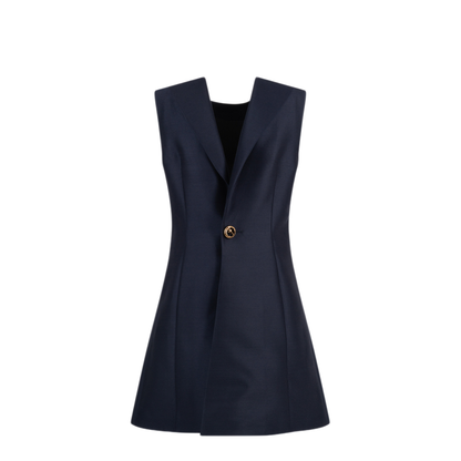 Wool Mini Dress With Button - Image 2
