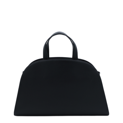 Romy Calf Leather Boston Bag - Black - Image 6