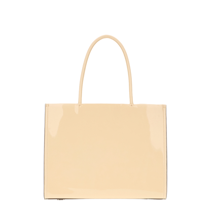 Cream Synthetic Leather Ella Bio Small Shopping Bag - Image 5
