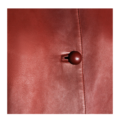 Short Burgundy Jacket in Plongé Nappa Leather - Image 7