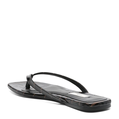 Thong Strap Flat Leather Sandals - Image 3