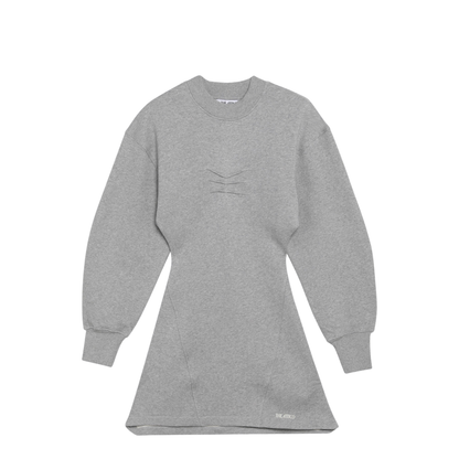 Melange Cotton Jersey Mini Dress in Grey - Image 1