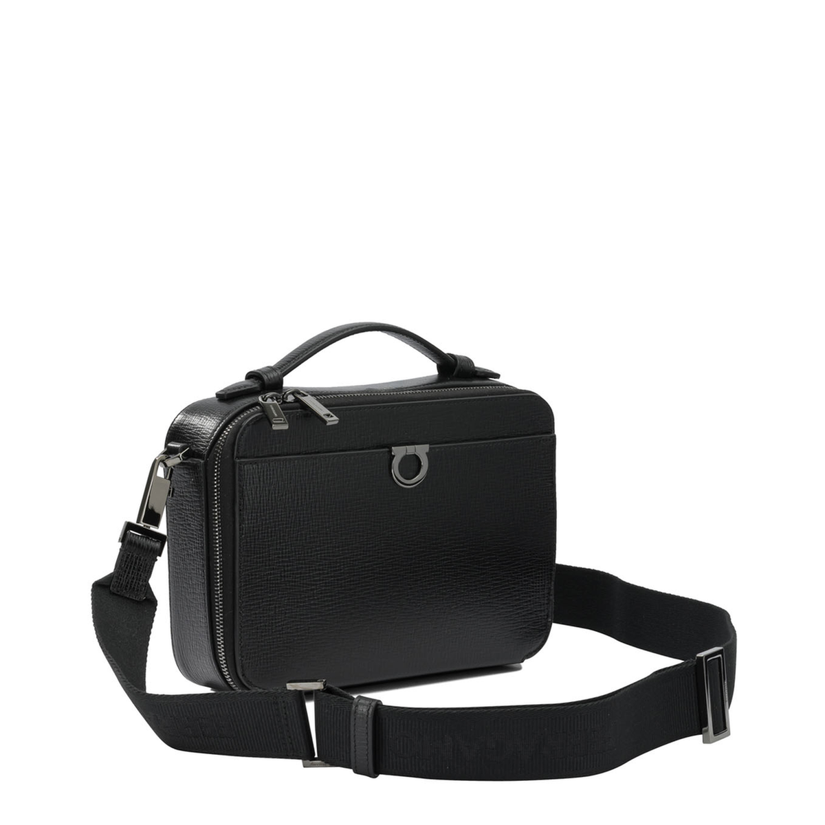 Gancini Calfskin Crossbody Bags - Black - Image 2