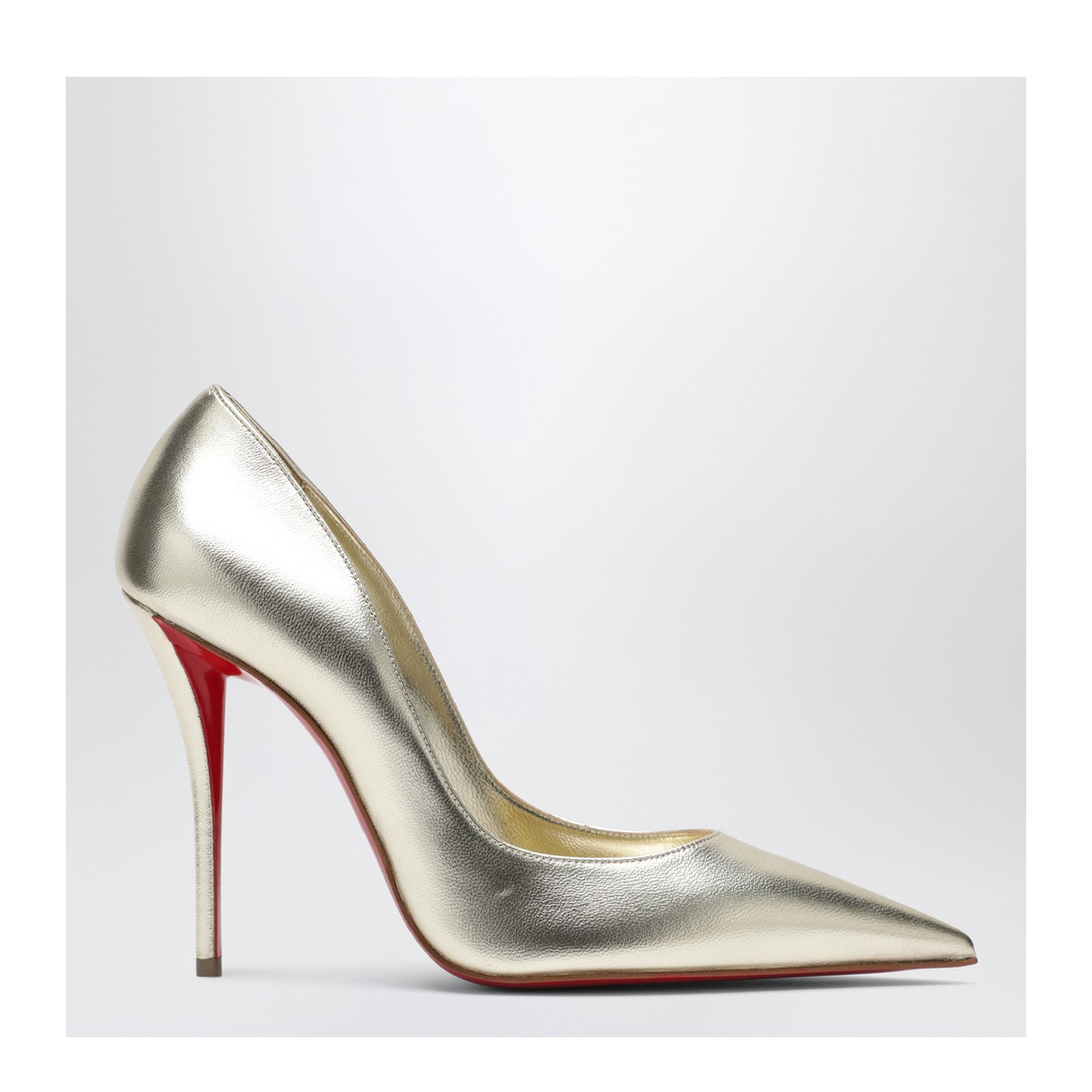 Pumps in Silver Laminated Nappa Leather - Image 1