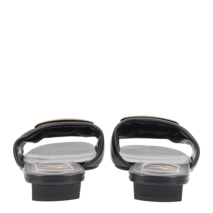 Square Buckle Leather Slides - Image 4