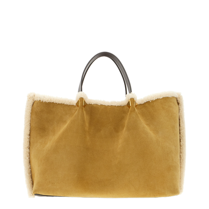Suede And Sheepskin Medium Tote Bag - Image 3