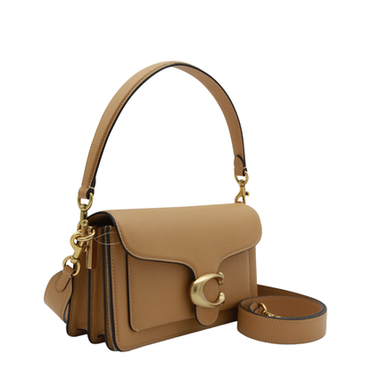 Tabby 26 Polished Pebble Leather Shoulder Bag - Brass/Biscuit - Image 4