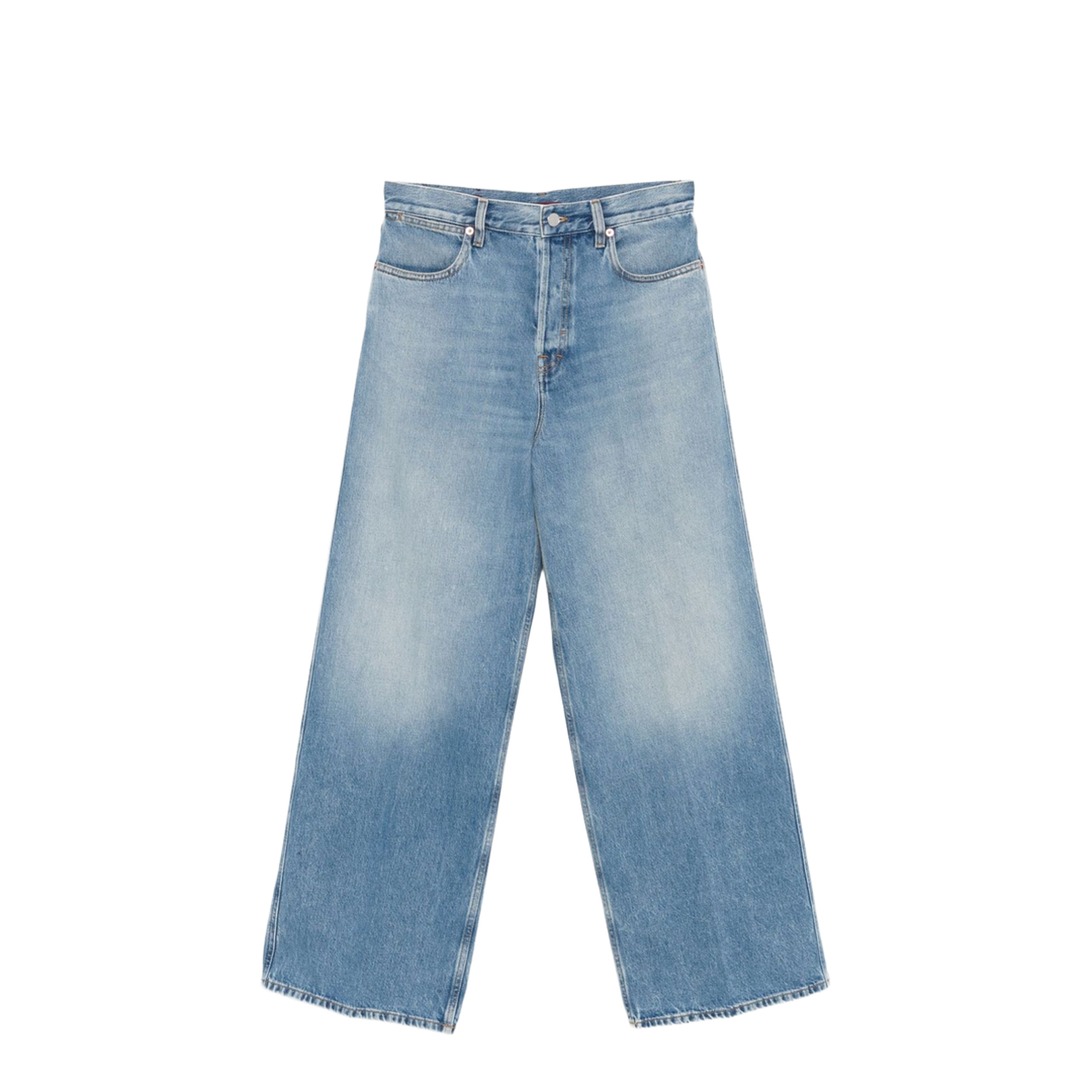 Wide Leg Denim Pants in Light Blue - Image 1