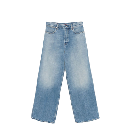 Wide Leg Denim Pants in Light Blue - Image 1