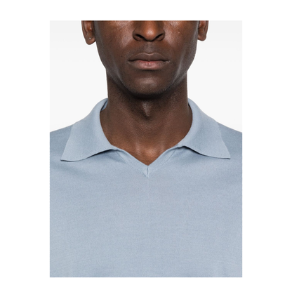 Polo Shirt Silk Nylon Blue - Image 3