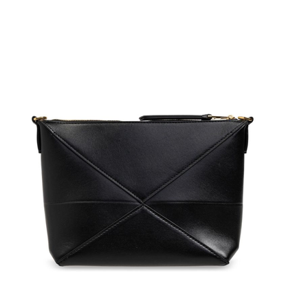 Puzzle Fold Leather Pouch - Black - Image 7