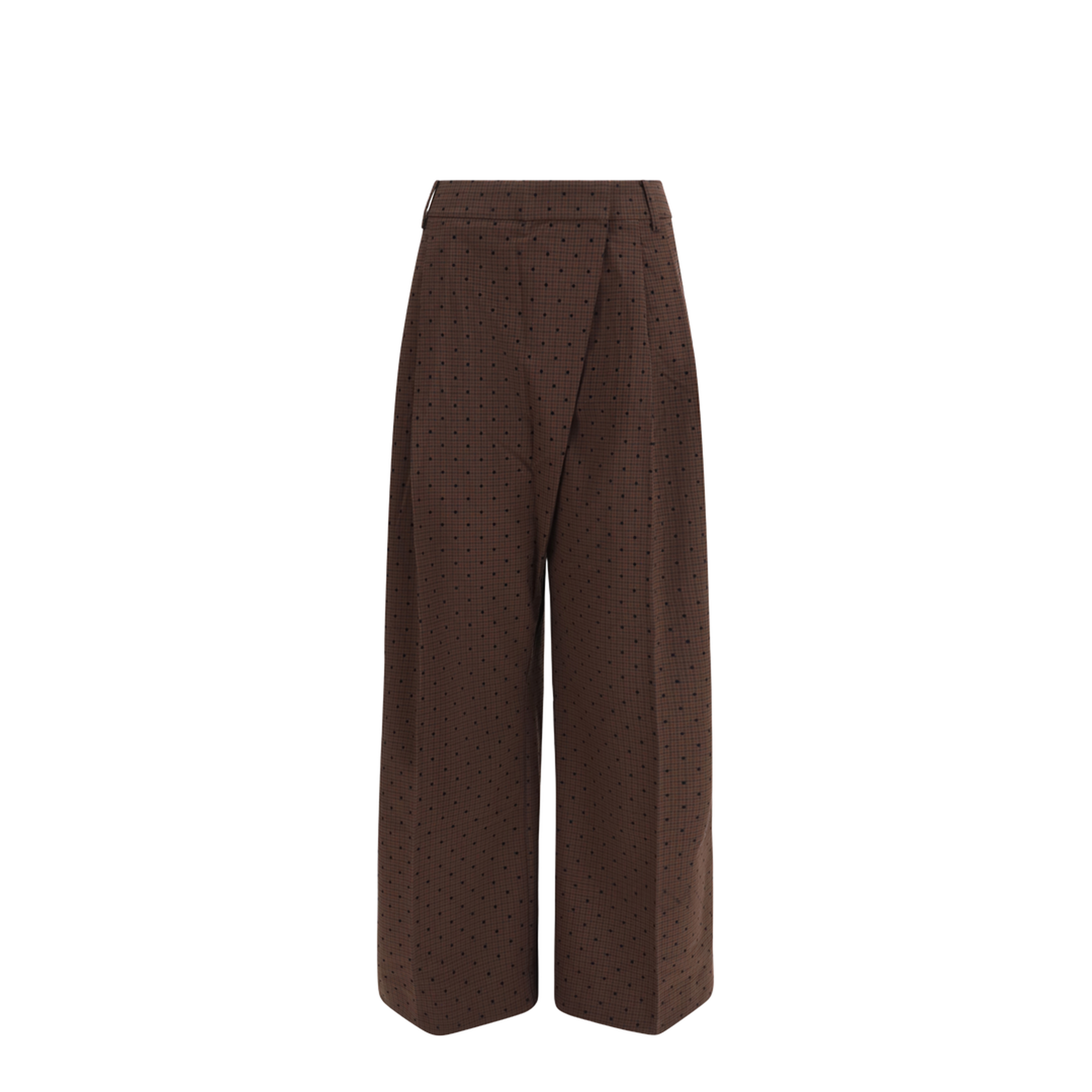 Flocked Plaid Crossover Pants - Image 1