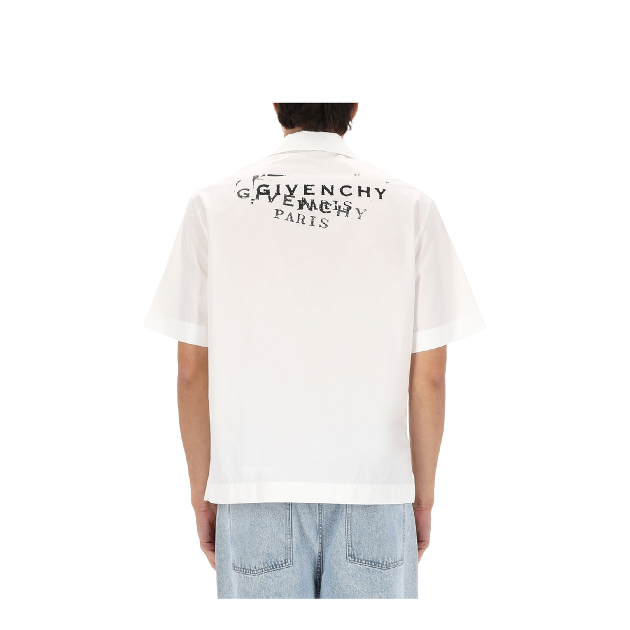White Poplin Shirt with Logo Print - Image 5