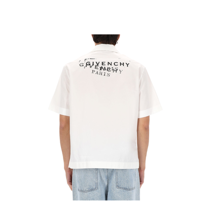 White Poplin Shirt with Logo Print - Image 5