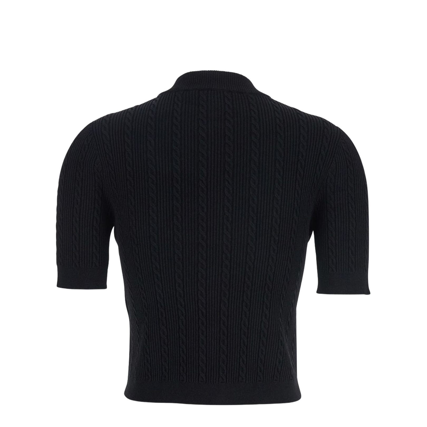 Black Cable Knit Cardigan - Image 2