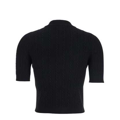 Black Cable Knit Cardigan - Image 2