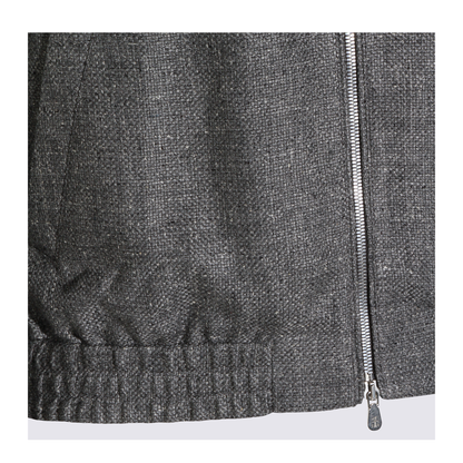 Stand Collar Outerwear Jacket Grey - Image 6