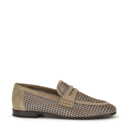 Sparkling Net Leather Loafers - Image 1