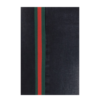 Stretch Cotton Jeans with Web Stripe - Image 3