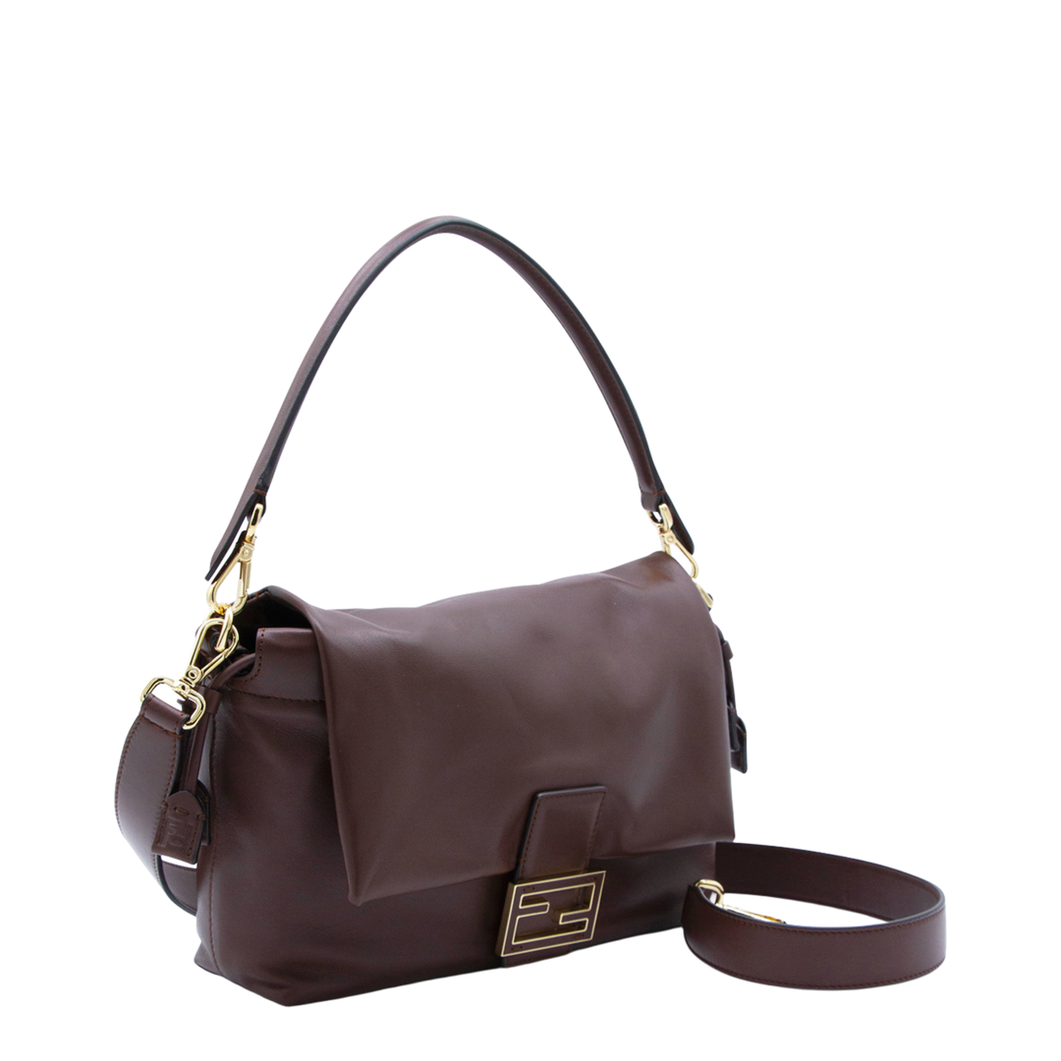 Mamma Baguette Medium Leather Shoulder Bag - Brown - Image 3