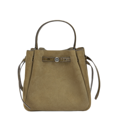 Suede Bucket Bag - Beige - Image 1