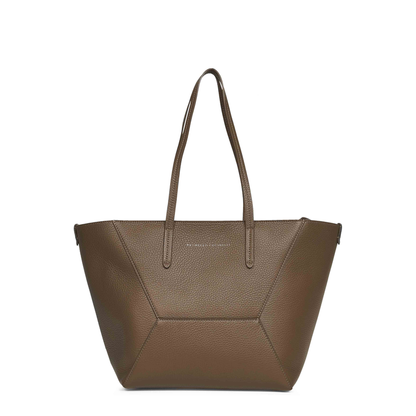Duo Medium Leather Tote Bag - Brown - Image 1