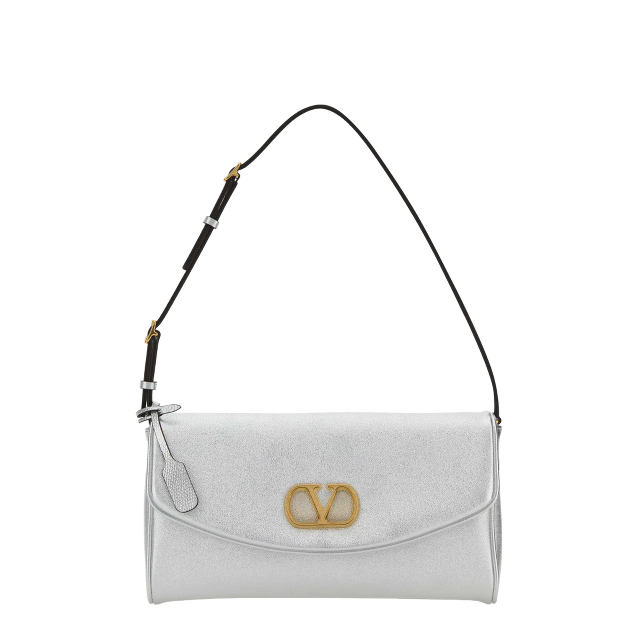 Silver Nappa Leather Shoulder Bag - Image 1