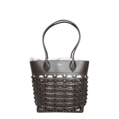 Gancini Medium Calfskin Tote - Testa di Moro - Image 1