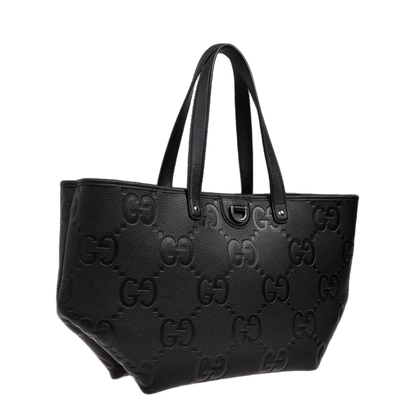 Black Leather Shopping Bag - Image 4