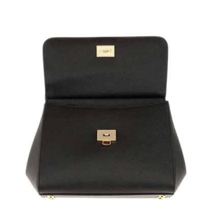 Sicily Small Calfskin Handbag - Black - Image 9