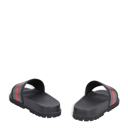 Black Rubber Web Slide Sandal - Image 3