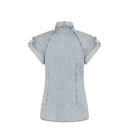 Bow-tie denim top - Image 4
