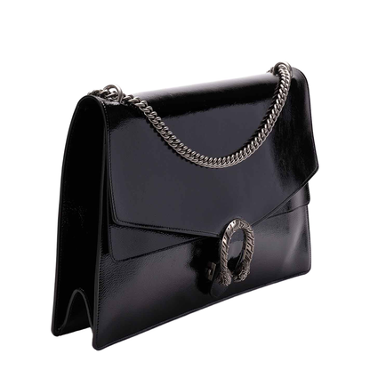 Dionysus Medium Leather Shoulder Bag - Black - Image 3