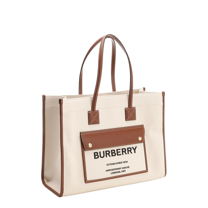 Freya Medium Two-Tone Canvas Tote Bag - Beige - Image 2