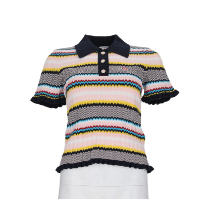 Chevron Pattern Polo Shirt - Image 1