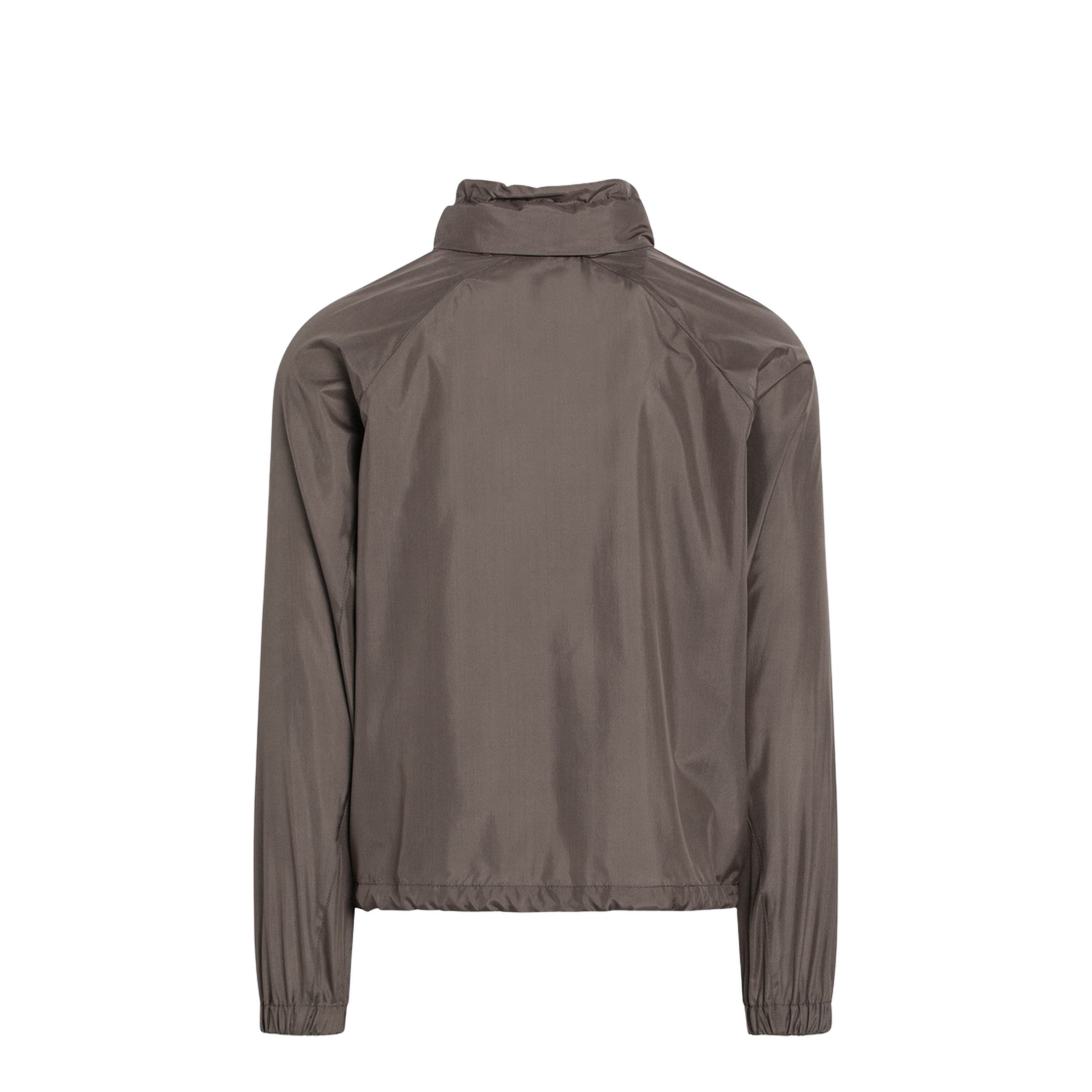 Taupe Silk-Blend Jacket - Image 2