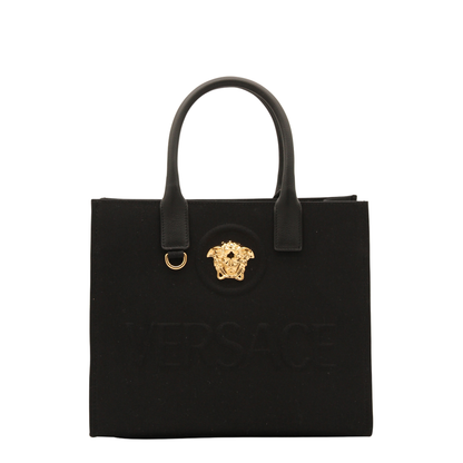 La Medusa Small Cotton Tote - Black - Image 1